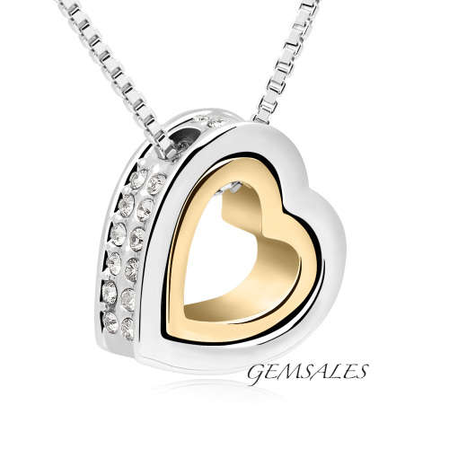 ***DOUBLE HEART PENDANT MADE WITH SWAROVSKI ELEMENTS***