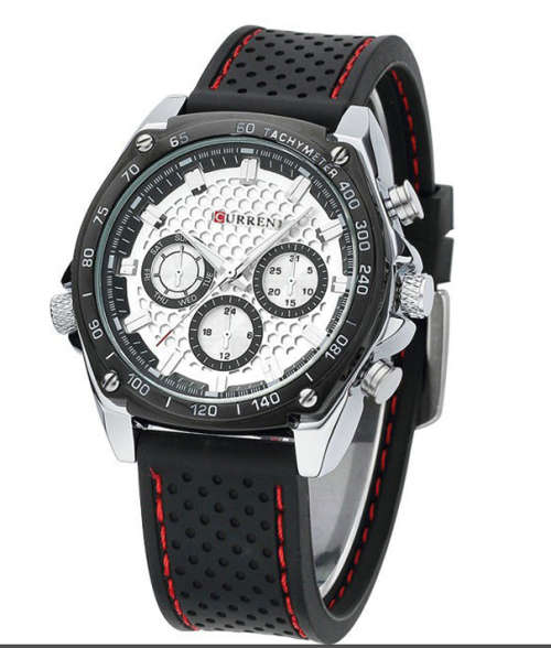 ***CURREN Military Quartz Analog Fashion Mens Wristwatch TPU Rubber Band***