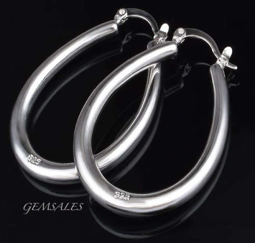 925 STERLING SILVER HOOP EARRINGS ##NEW ARRIVAL## *STAMPED 925*