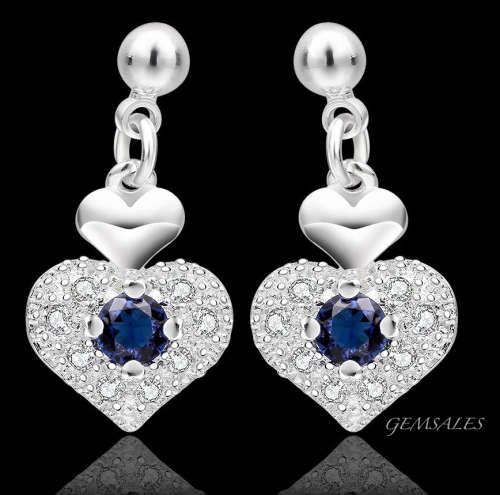+++  TOP QUALITY EUROPE STYLE BLUE CRYSTAL EARRINGS +++