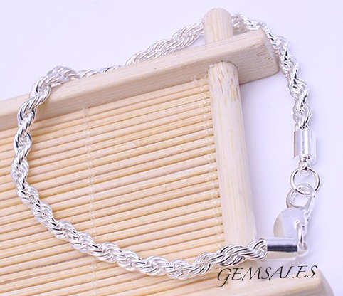 NEW ARRIVAL!!! STUNNING SILVER TWISTED ROPE BRACELET