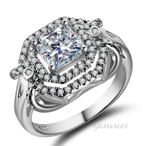 *NEW ARRIVAL* SENSATIONAL 1.3 CARAT SIMULATED DIAMOND ~STAMPED S925~ SIZE - 7  ***