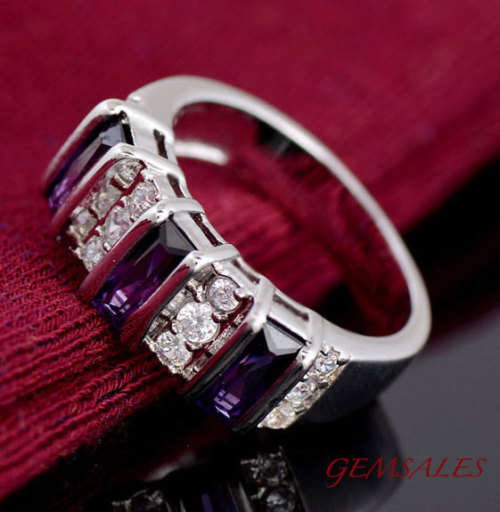 NEW ARRIVAL!  ELEGANT AMETHYST RING STAMPED 925 * SIZE 6 1/2
