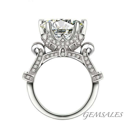 **STUNNING NEW ARRIVAL**  BRILLIANT CUT 5 CARAT SIMULATED DIAMOND WITH ACCENTS ***S925*** SIZE 7