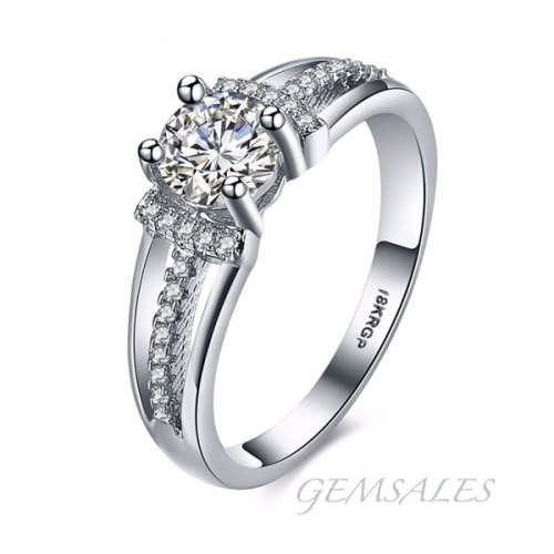 #NEW ARRIVAL# STYLISH SIMULATED DIAMOND PLATINUM PLATED  ~STAMPED 18KRGP~ SIZE 7