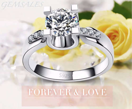 #NEW ARRIVAL# SPECTACULAR SIMULATED DIAMOND RING   ~STAMPED S925~ SIZE 7