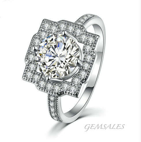 #NEW ARRIVAL# STUNNING SIMULATED DIAMOND  RING ~18K PLATINUM PLATED~ SIZE 7