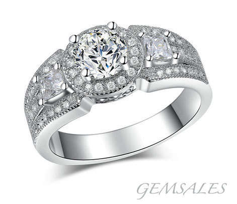 #NEW ARRIVAL# UNIQUE SIMULATED DIAMOND RING-GOLD PLATED ~STAMPED 18KGP~ SIZE 7