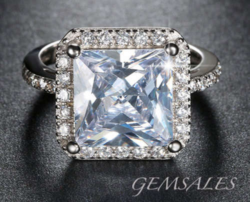 #NEW ARRIVAL# SENSATIONAL# 5 CARAT PRINCESS CUT SIMULATED DIAMOND RING-SIZE 9