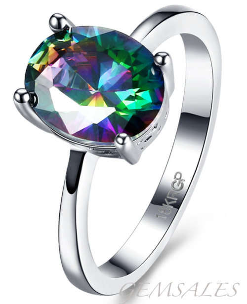 ***Mystic Topaz Ring*** NEW ARRIVAL!!! GOLD PLATED ~ STAMPED 18KRGP  ~ SIZE 7 3/4 - P