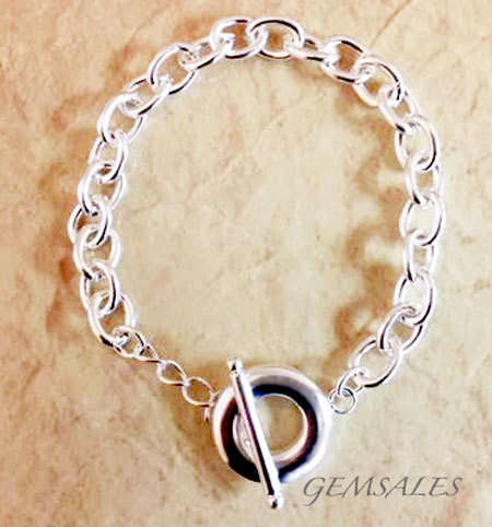 ***STUNNING SILVER BRACELET WITH TOGGLE ~ STAMPED 925***