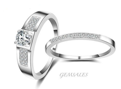 #NEW ARRIVAL# LUXURY SIMULATED DIAMOND WEDDING SET   ~S925~ SIZE N - 6 3/4