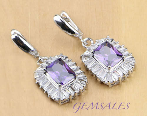 *SPECTACULAR* AMETHYST  CZ *EARRINGS*