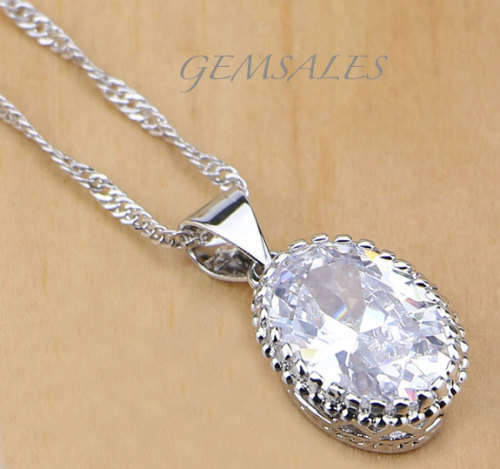 *SPECTACULAR* OVAL CUT CZ  *NECKLACE*
