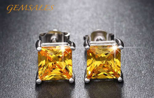 STUNNING NEW ARRIVAL! CITRINE  CZ  EARRINGS