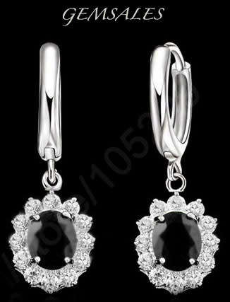STUNNING BLACK CUBIC ZIRCONIA EARRINGS