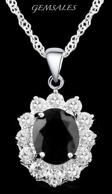 STUNNING BLACK CUBIC ZIRCONIA NECKLACE
