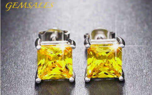 STUNNING NEW ARRIVAL! CITRINE  CZ  EARRINGS