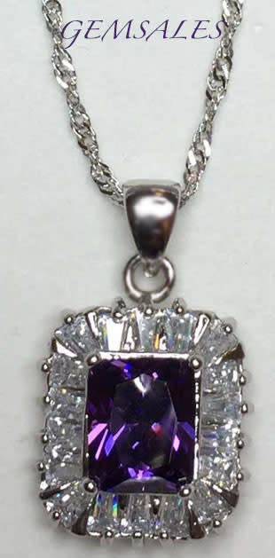 *SPECTACULAR* AMETHYST CZ *NECKLACE*