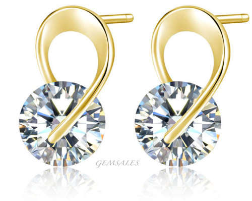 SIMULATED DIAMOND CZ EARRINGS IN STYLISH SETTING