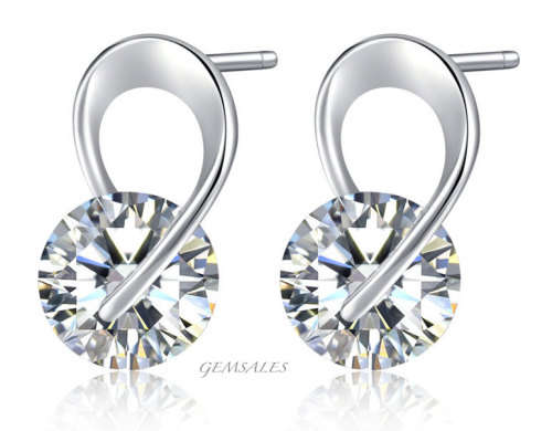 SIMULATED DIAMOND  EARRINGS IN STYLISH SETTING