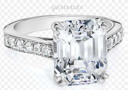 EMERALD CUT CUBIC ZIRCONIA RING  S925 * SIZE  7 1/2 - P - 55.5mm