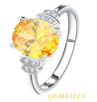 NEW ARRIVAL!  SPECTACULAR  3.85 ct. CITRINE CZ RING * SIZE 6  3/4 - N * (54mm)