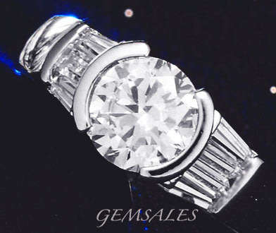 1.28 Ct. SET IN TUBING WITH BAGUETTE INLAY   *SIZE 7*