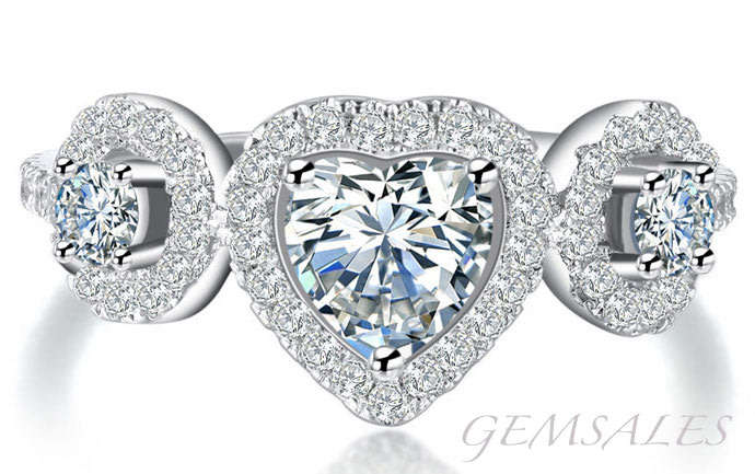 1.25Ct ELEGANT HEART STYLE SETTING #ABSOLUTELY STUNNING#  *S925* SIZE  7 3/4 - P (56mm)