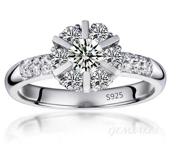 Cr. Diamond Ring In Setting With Exquisite Detail    * S925 *  SIZE 5 3/4 - L (51mm)