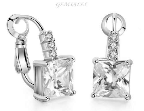 CLEAR CZ EARRINGS # ELEGANT STYLE  # *S925*