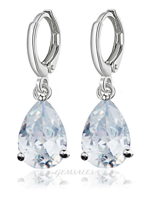 CLEAR CZ EARRINGS # ELEGANT STYLE  #