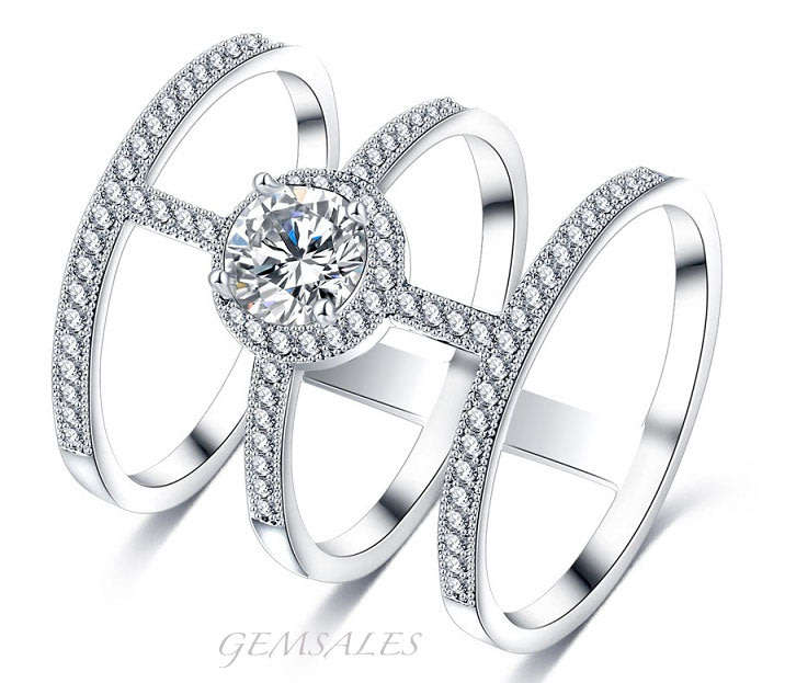 BRILLIANT CUT 2.43ct Cr. Diamond With Micro Inlay - #SENSATIONAL#  - SIZE 8