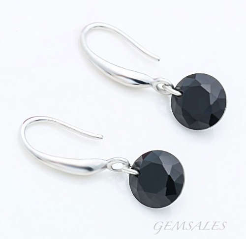 BLACK  CZ  EARRINGS *S925*