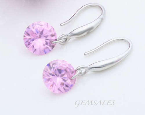 PINK  CZ  EARRINGS *S925*
