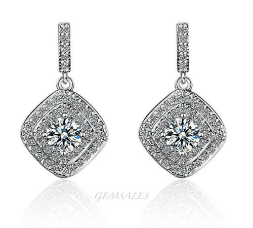 1.43ct SIM DIAMOND CZ EARRINGS *ELEGANT & STYLISH*   *S925*