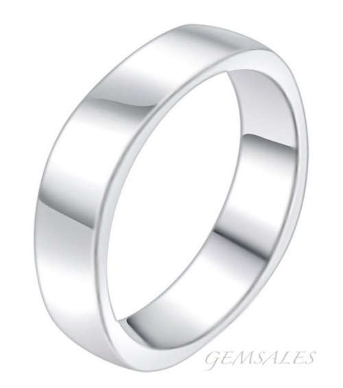 STYLISH SQUARE SILVER BAND WITH ROUNDED EDGE  *S925*    SIZE  8.5 - Q 1/2 - 58mm
