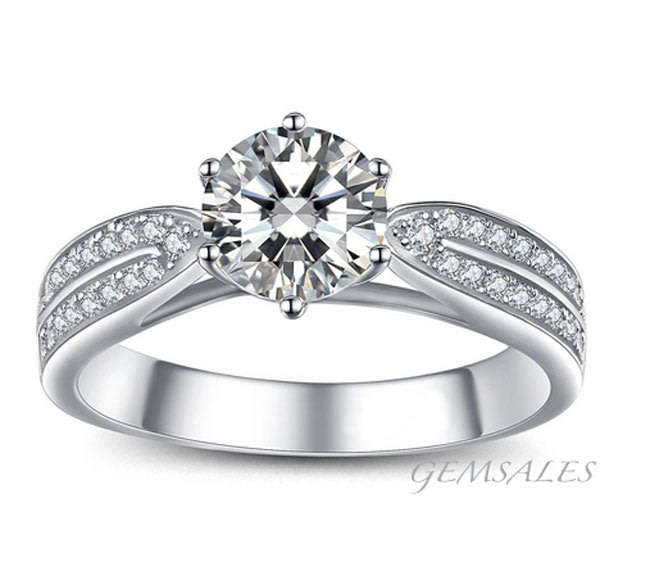 2.04 Sim Diamond Ring With Accents  *CLASSIC STYLE*    S925    SIZE  8.5 - Q 1/2 - 58mm