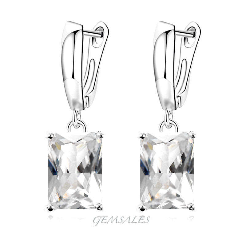 SPECTACULAR 8.48Ct EMERALD CUT SIM DIAMOND CZ EARRINGS  ***S925***