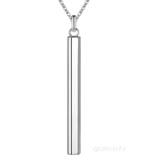 HOT FASHION !!!  SILVER BAR NECKLACE - SILVER PLATED