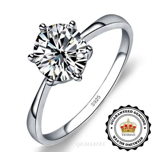 1.28ct. Sim Diamond Ring  *YEOMAN S925*   SIZE  7 - O - 54.5mm *FREE RING BOX*