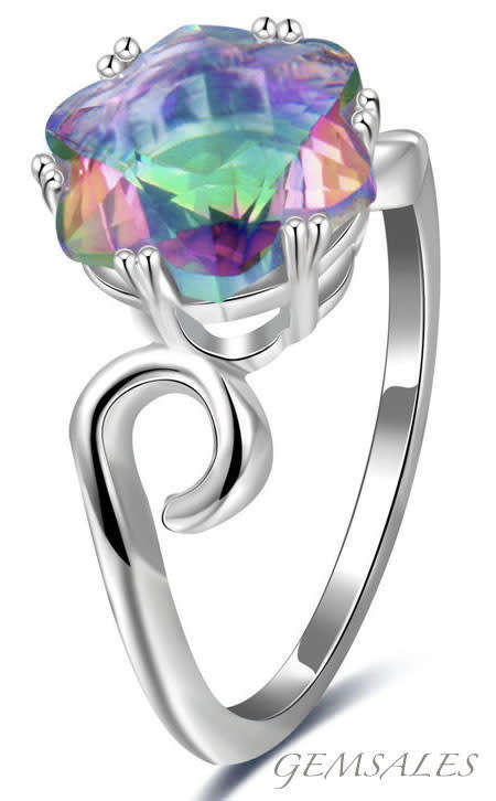 6.58 CARAT MYSTIC TOPAZ IN ELEGANT SETTING #ABSOLUTELY STUNNING#  - SIZE  7 3/4 - P 1/2 - 56mm