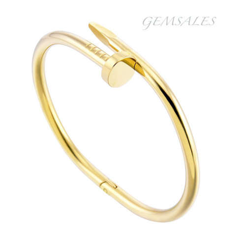 SUMMER FASHION *YELLOW GOLD*  #STAINLESS STEEL#  BANGLE WITH HINGE *GIFT IDEA*