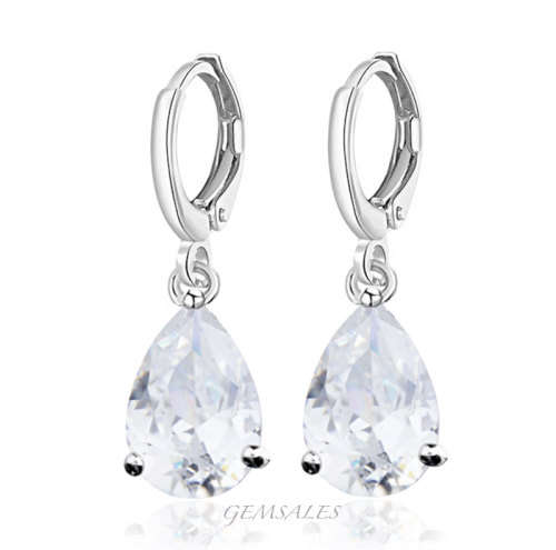 CZ TEARDROP EARRINGS # ELEGANT STYLE  #