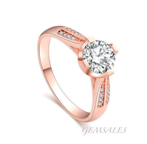 1.28ct CZ  *ROSE GOLD PLATED*   *18KGP*   SIZE 7.5 - P   - 55.5mm