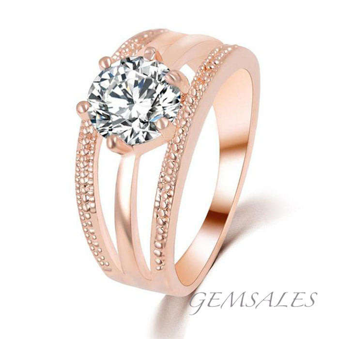 0.84ct CZ  *ROSE GOLD PLATED*   *S925*   SIZE 7.75 - P 1/2  - 56mm