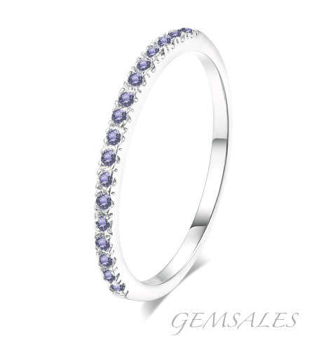 18KGP   *WHITE GOLD PLATED*   AMETHYST CZ    SIZE  7   - O  - 54.5mm