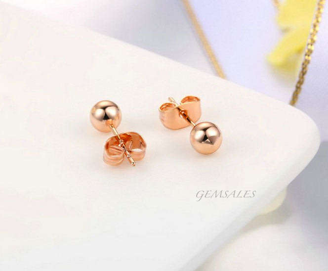 18KGP ROSE GOLD PLATED STUD EARRINGS - 5mm