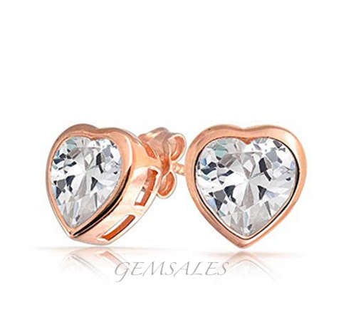 ROSE GOLD PLATED & CUBIC ZIRCONIA EARRINGS