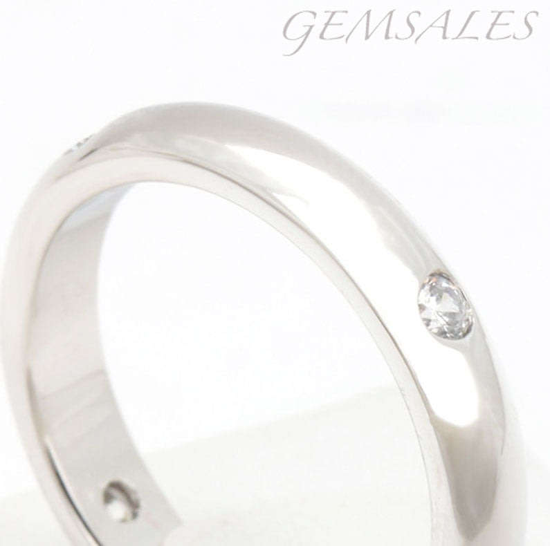 0.10ct x 4 BRILLIANT CUT CZ  SET IN WHITE  GOLD PLATED BAND *18KGP* SIZE  7.75 - P 1/2 - 56mm